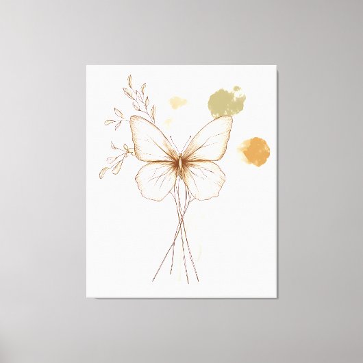 Delicate Butterfly Wall Art Canvas Afdruk (Voorkant)