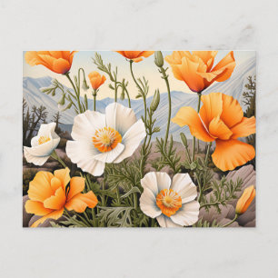 Delicate California Poppy Floral Briefkaart