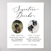 Delicate Calligraphy Dog Photo Signature Drinken Poster (Voorkant)