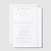Delicate Calligraphy Luxe Vellum Trouwprogramma Uitnodigingen (Offset)