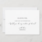 Delicate Calligraphy Matron of Honor Proposal Card Kaart (Achterkant)