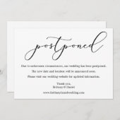 Delicate Calligraphy Wedding Postponed Kaart (Voorkant / Achterkant)