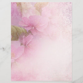 Delicate Cherry Blossom & Damask Scrapbook Papier