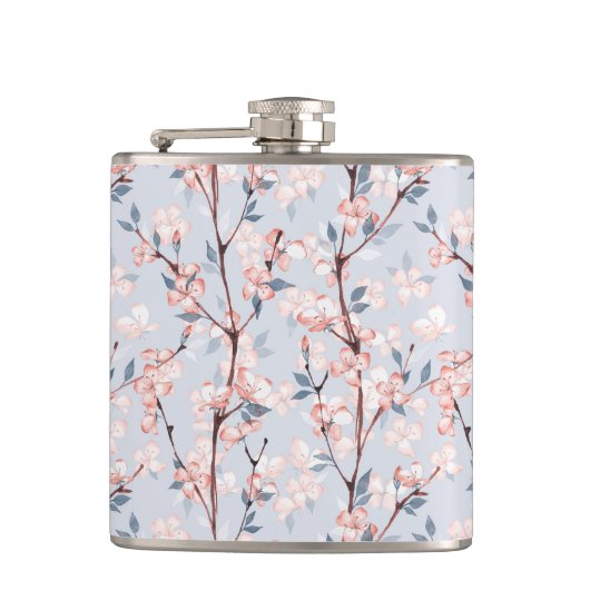 Delicate Cherry Blossom Pattern Heupfles (Voorkant)
