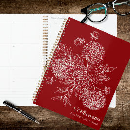 Delicate Country Flower Line Illustration Planner