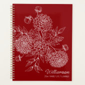 Delicate Country Flower Line Illustration Planner (Voorkant)