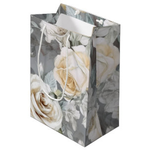Delicate  Creamy White Roses Medium Cadeauzakje