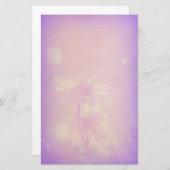 Delicate Daisies op vervaagd Paars Briefpapier (Voorkant / Achterkant)