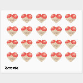 Delicate Daisies Wedding Stickers, Red Hart Sticker (Vel)