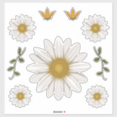 Delicate Daisy Hand-getrokken Floral Botanical Sticker (Vel)