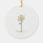 Delicate Daisy Illustration - Eenvoudige Zoete Blo Keramisch Ornament (Voorkant)