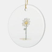 Delicate Daisy Illustration - Eenvoudige Zoete Blo Keramisch Ornament (Links)
