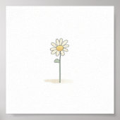 Delicate Daisy Illustration - Eenvoudige Zoete Blo Poster (Voorkant)