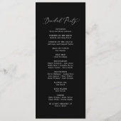Delicate Dark Black Calligraphy Wedding Programme Programma (Achterkant)