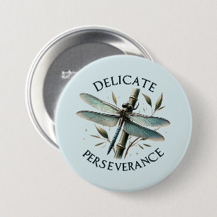 Delicate doorzettingsvermogen - artistieke libel ronde button 7,6 cm