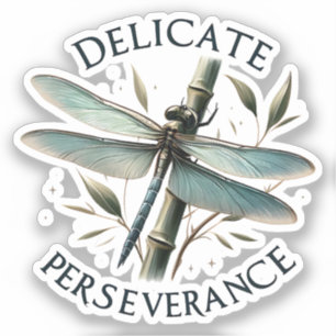 Delicate doorzettingsvermogen - artistieke libel sticker