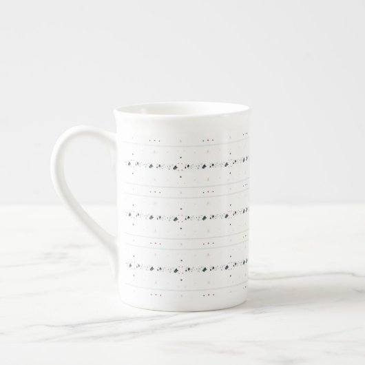 Delicate eenvoudige winterpatroon witte specialite porselein kop (Links)