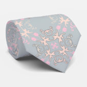 Delicate Elegant Pastel Baroque Damask Patroon Stropdas (Opgerold)