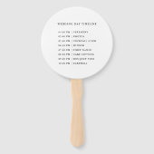 Delicate Elegant Script Trouwtijdlijn Handwaaier (Achterkant)