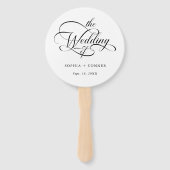 Delicate Elegant Script Trouwtijdlijn Handwaaier (Voorkant)