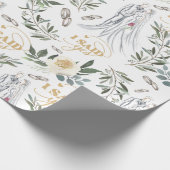 Delicate elegant waterverf floral Wedding Cadeaupapier (Hoek)