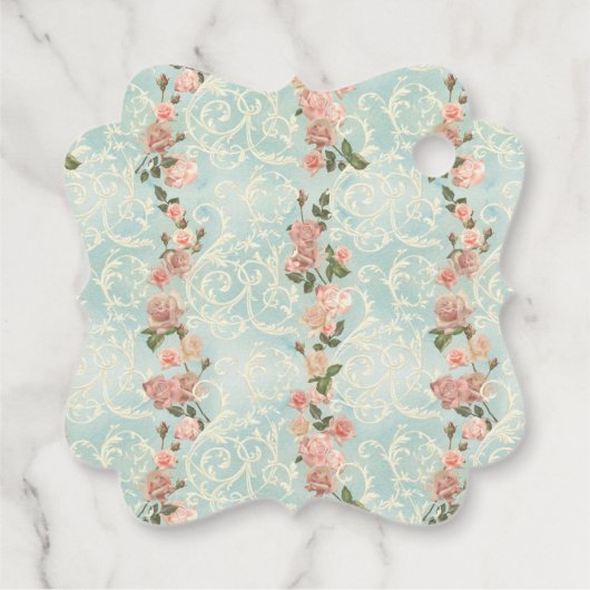 delicate Engelse rozen Bedankjes Labels (Achterkant)