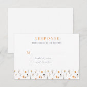 Delicate Fall Sunflowers & Wildflowers Wedding RSVP Kaartje (Voorkant / Achterkant)