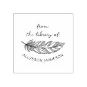 Delicate Feather Hand-written Custom Book Library Rubberstempel (Afrduk)