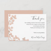 Delicate feuille minuscule Mariage vert merci (Devant / Derrière)