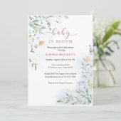 Delicate Floral Baby Shower Invitation (Debout devant)