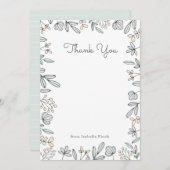 Delicate Floral Bedankkaart (Voorkant / Achterkant)