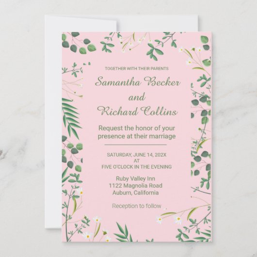 Delicate Floral Border Kaart (Voorkant)