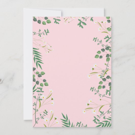 Delicate Floral Border Kaart (Achterkant)