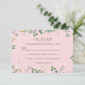Delicate Floral Border RSVP Kaartje (Staand voorkant)