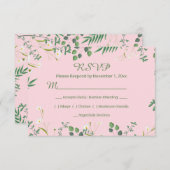 Delicate Floral Border RSVP Kaartje (Voorkant / Achterkant)