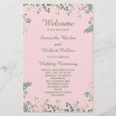 Delicate Floral Border Wedding Programme (Voorkant)