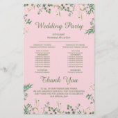 Delicate Floral Border Wedding Programme (Achterkant)
