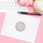 Delicate Floral Custom Monogram Envelop Stickers