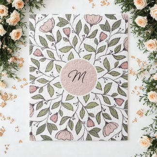 Delicate Floral Custom Monogram Legpuzzel
