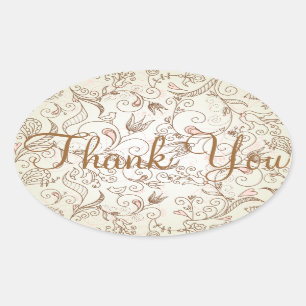 Delicate Floral Dank u Stickers