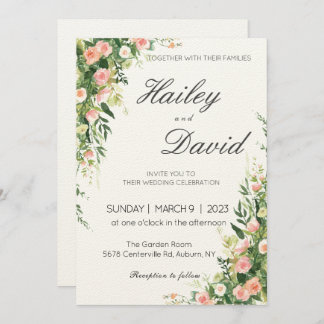 Delicate Floral Design Wedding Kaart