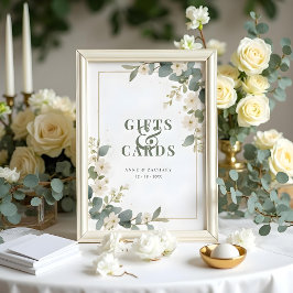 Delicate Floral & Eucalyptus Wedding  Gift & Cards Poster