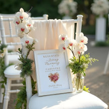 Delicate Floral Heart Loving Memory Reserved Seat