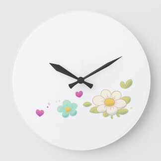 Delicate Floral Illustration Wall Clock – Nature Grote Klok
