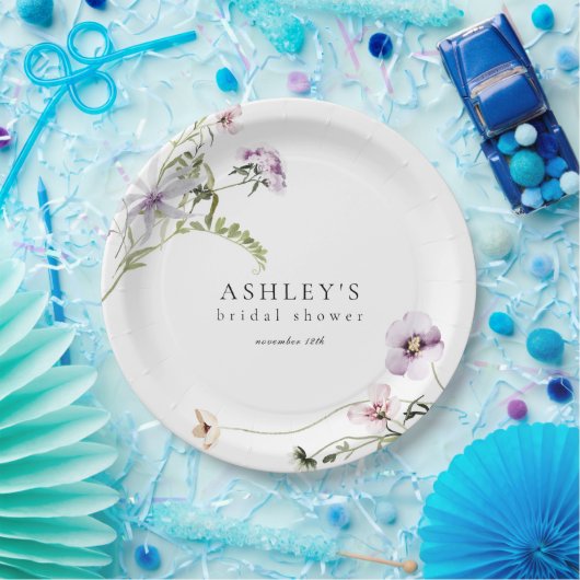 Delicate Floral Lavendel Vrijgezellenfeest Papier  Papieren Bordje (Feest)