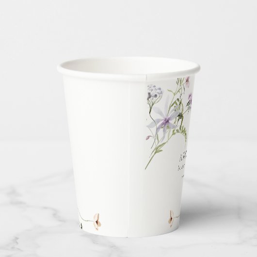 Delicate Floral Lavendel Vrijgezellenfeest Papieren Bekers (Rechts)