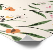 Delicate Floral Lijst Zitkaart op achternaam Poster (Hoek)