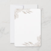 Delicate Floral Neutre et Mariage Foliage Rsvp (Dos)