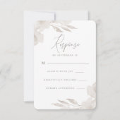 Delicate Floral Neutre et Mariage Foliage Rsvp (Devant)