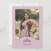 Delicate Floral Oval Quinceañera Tiara Invitation (Dos)